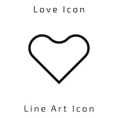 Line Art Love Or Heart Icon Using For Your Presentation, Website And Application