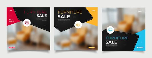 Furniture social media post templates 