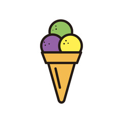 mardi gras ice cream cone vector design