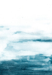 abstract painting of the dark deep ocean. watercolor painting texture in details for design background. used as wallpaper designs, greeting cards, posters, business cards, etc.