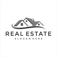 real estate home builder logo design vector