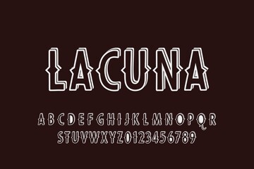 typeface vector design, alphabet font, dark and white style