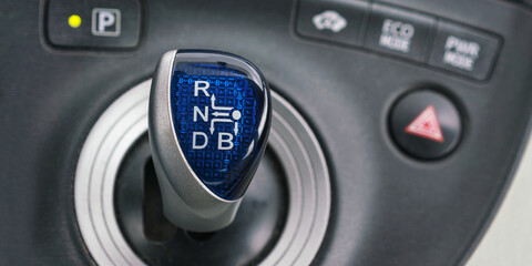 new vehicle gear stick of blue colour with symbols