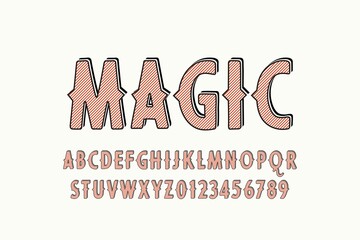 typeface vector design, alphabet font, dark and white style