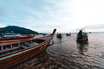 anchor. the beach on the island in the morning