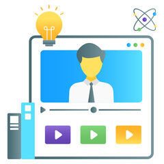 
Training videos in editable flat gradient style, webinar 
