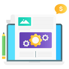 
Online writing configuration, flat gradient vector of blog management 
