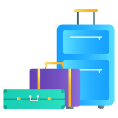 
Flat gradient vector of luggage, travelling baggage
