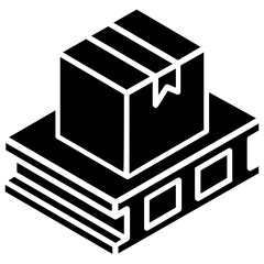 
Editable glyph design of logistic parcel icon
