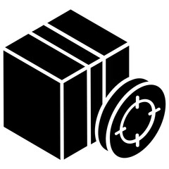 
Reticle with box, concept of delivery target icon
