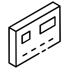 
Glyph isometric design of debit card icon

