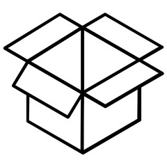 
Editable glyph isometric design of open package icon
