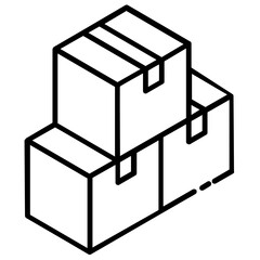 
Editable glyph isometric design of parcels icon
