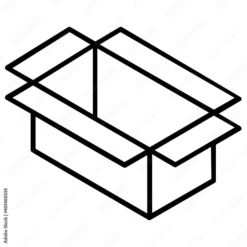 Canvas Prints editable glyph isometric design of open box icon