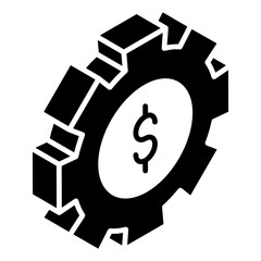 
Dollar inside gear showcasing money management icon
