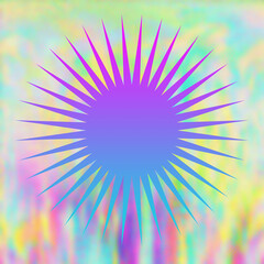 An abstract iridescent star burst shape background image.