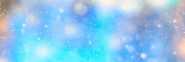 abstract blue background snow snowflakes, new year, glow design