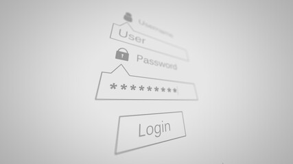 Entering Password. Internet Technology Safety Concept.