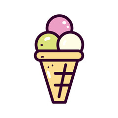 ice cream line and fill style icon vector design