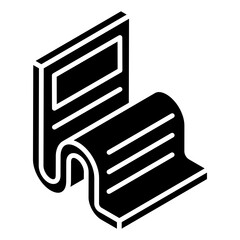 
An icon design of folded paper, glyph isometric style 
