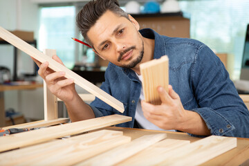 portrait of his he nice attractive handsome artisan builder