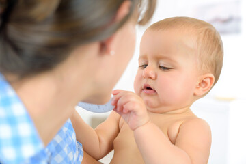 a mother with her baby