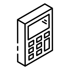 
Calculation device, glyph isometric icon of calculator 
