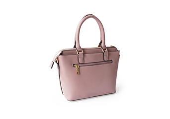 Pink woman bag on white background, fashion and accessories concept