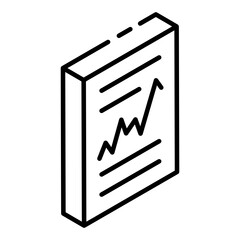 
Editable glyph isometric design of mountain chart icon
