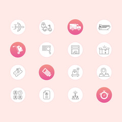Set of Icons for Delivery Service Companies with Flat Style