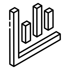 
An icon design of bar chart, glyph isometric style vector 
