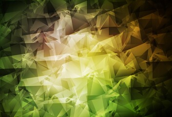 Dark Green, Yellow vector polygonal template.