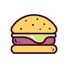 hamburger line and fill style icon vector design