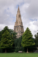 St Mary's Church in Ambleside emerging from behind the green trees