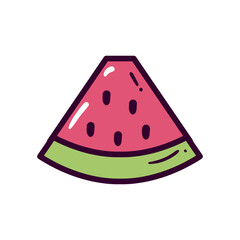 watermelon fruit line and fill style icon vector design