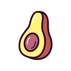 avocado fruit line and fill style icon vector design