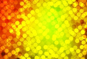 Dark Red, Yellow vector background with spots.
