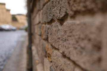 Ancient wallPhoto of Baku in cloudy weather