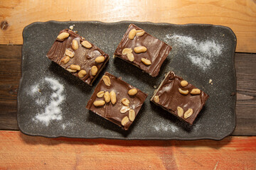 A delicious trey of Salted Peanut Nanaimo Bars, tasty festive Christmas treats