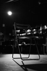 stair placed on the spotlight on the stage with a backlight