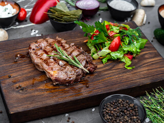 grilled meat with vegetables