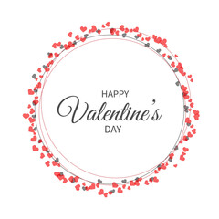 Valentine s day card with pink hearts. Vector