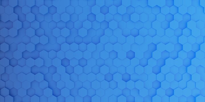 3d abstract blue gradient hexagonal background, hexagon shape wallpaper © supakritleela