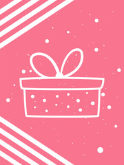 Love card with gift and points vector design