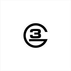 Initial Letter G3 Logo Design Vector Illustration