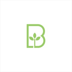Green Leaf with letter B Logo Design. Environmental and Health Focused Concept with Fresh, Organic, and Nature-Inspired Elements for a Sustainable Brand Identity.