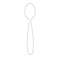 Spoon silhouette line drawing vector illustration