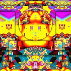 3D fractal abstraction.Fractal abstraction in bright color.