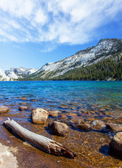 The mountains surrounds Tenaya lake