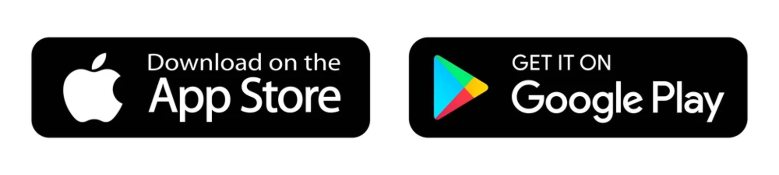 Vetor de App store buttons set. Google Play Store logo.
